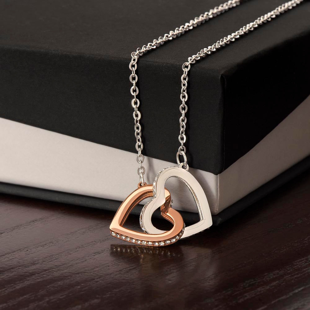 To My Sweet Daughter - Deep Love - Interlocking Hearts Necklace