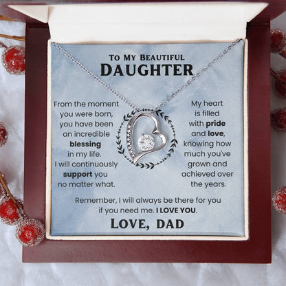 To My Beautiful Daughter - Blessing - Forever Love Necklace