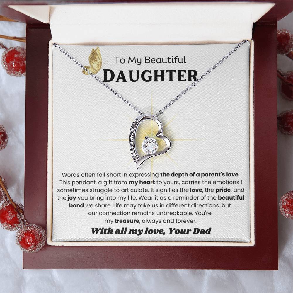 To My Beautiful Daughter - Emotions - Forever Love Necklace
