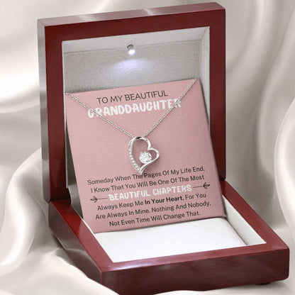 To My Beautiful Granddaughter - Keep Me In Your Heart - Forever Love Necklace