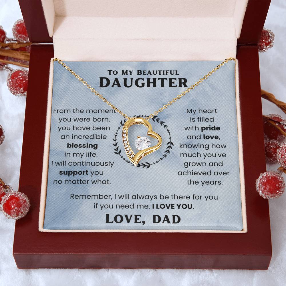 To My Beautiful Daughter - Blessing - Forever Love Necklace