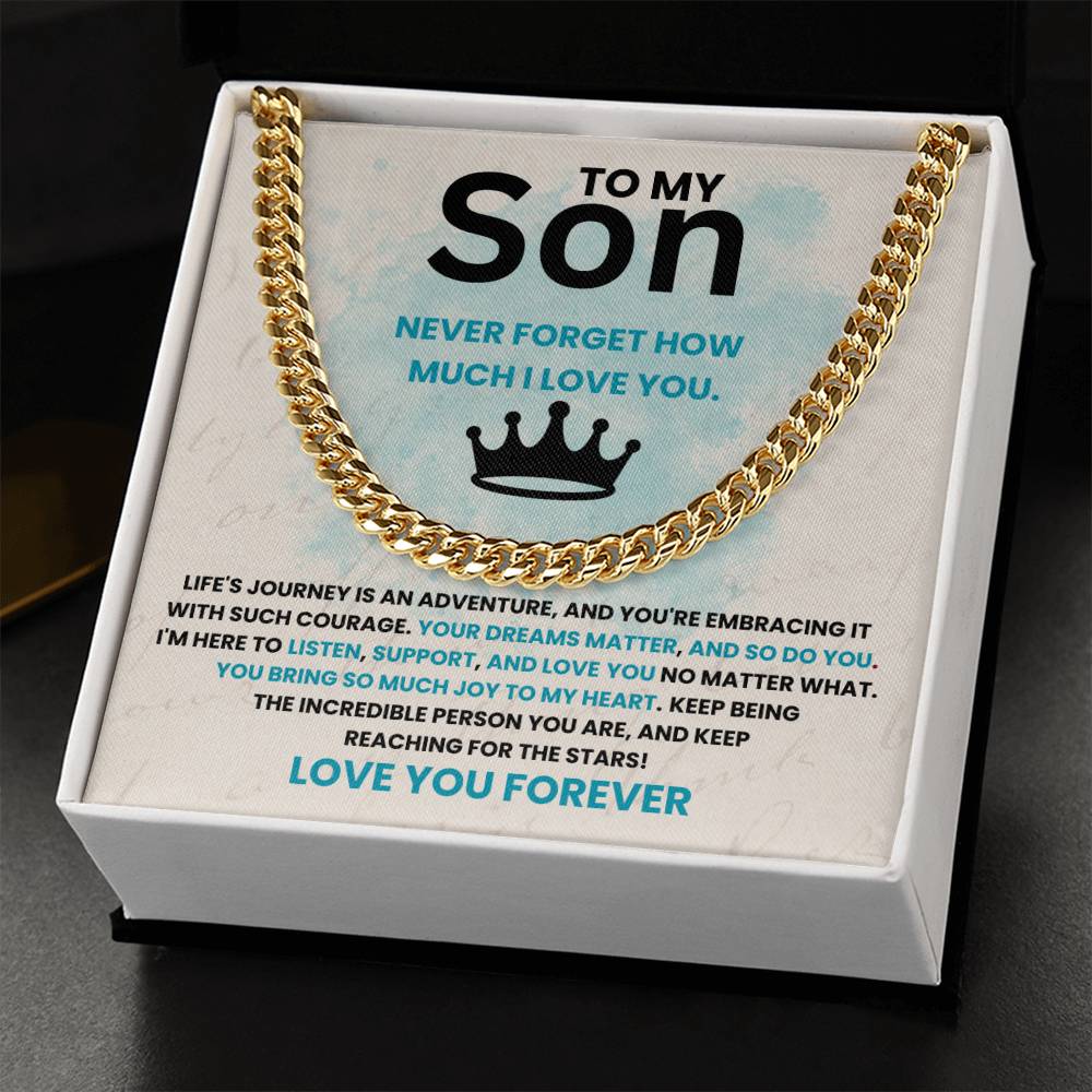 To My Son - Life's Journey - Cuban Chain