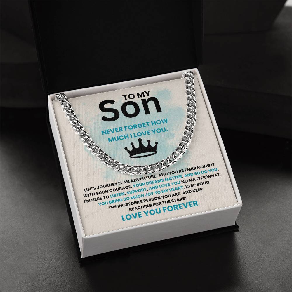 To My Son - Life's Journey - Cuban Chain