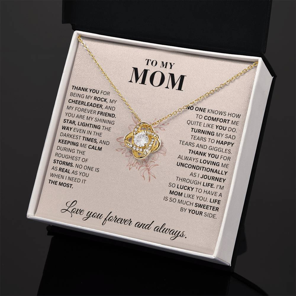 To My Mom - My Rock - Love Knot Necklace