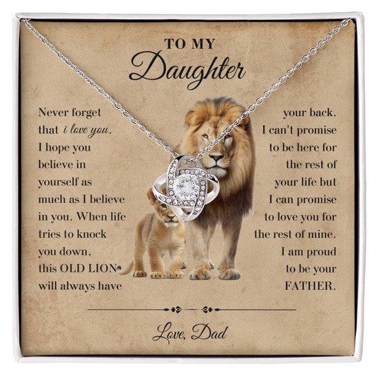 To My Daughter - Proud - Love Knot Necklace