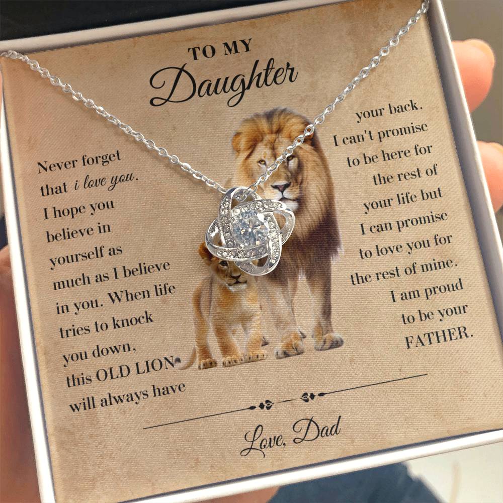 To My Daughter - Proud - Love Knot Necklace