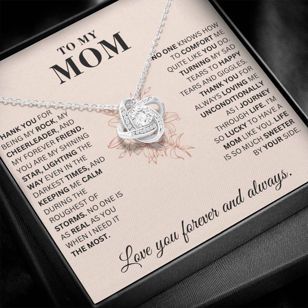 To My Mom - My Rock - Love Knot Necklace