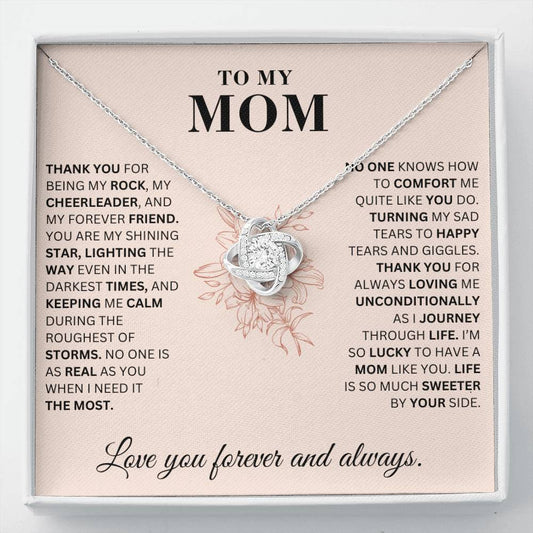 To My Mom - My Rock - Love Knot Necklace