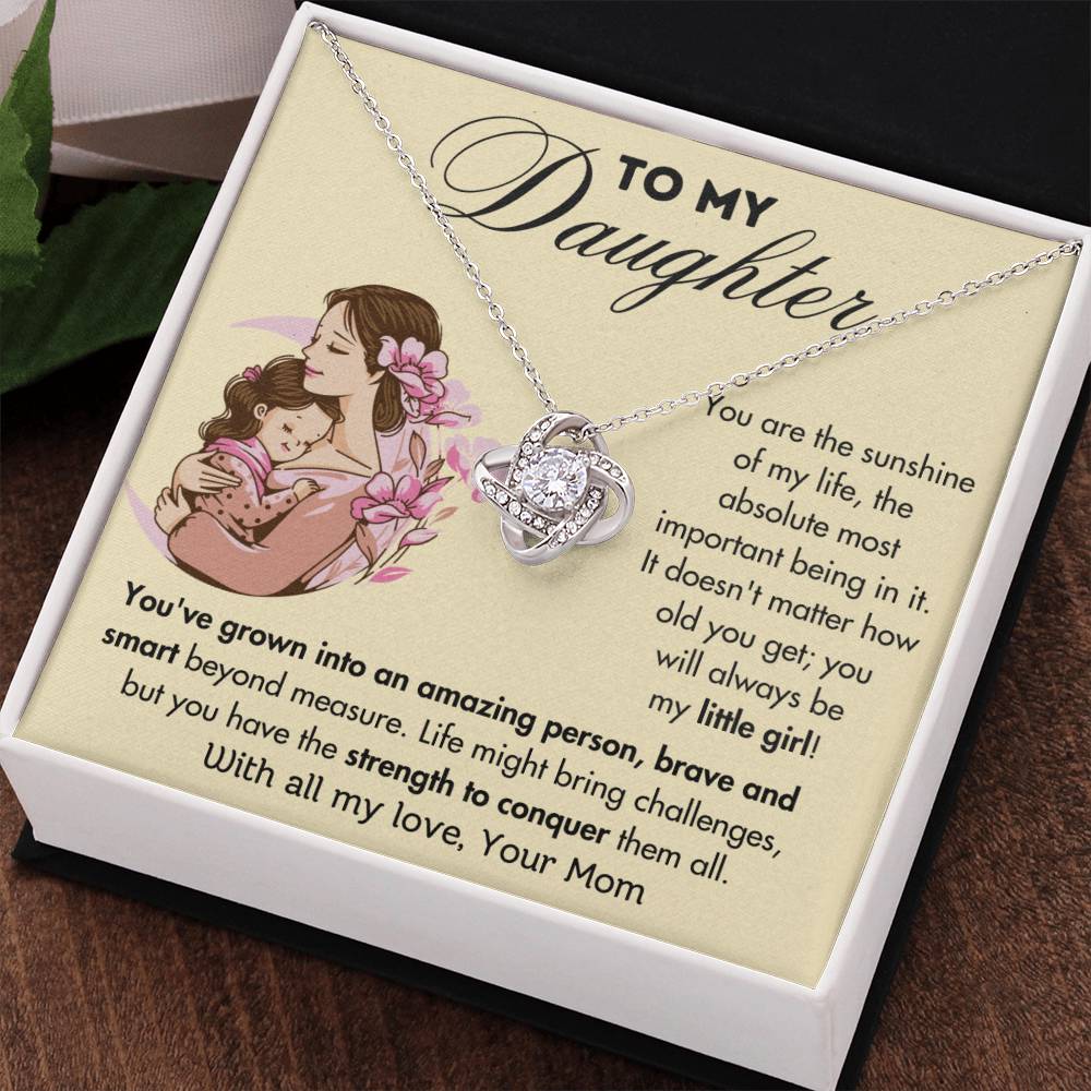To My Daughter - My Little Girl - Love Knot Nekclace