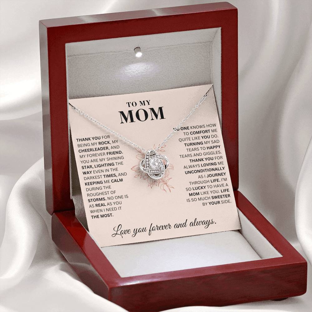 To My Mom - My Rock - Love Knot Necklace