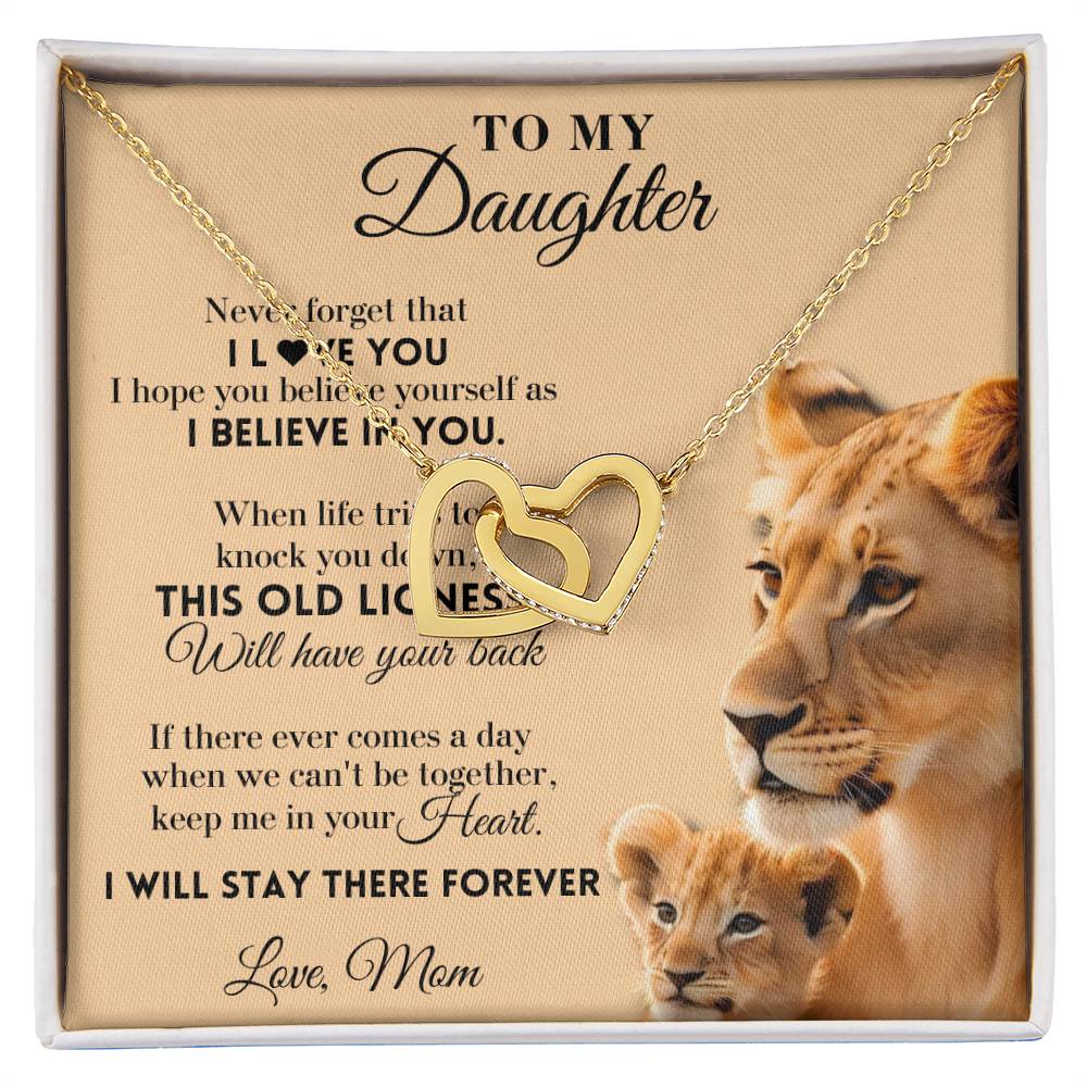 To My Daughter - Forever - Interlocking Hearts Necklace