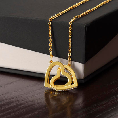 To My Lovely Daughter - Safe - Interlocking Hearts Necklace