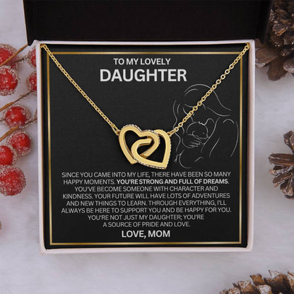To My Lovely Daughter - Adventures - Interlocking Hearts Necklace