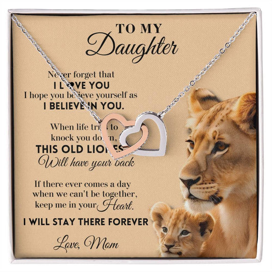 To My Daughter - Forever - Interlocking Hearts Necklace