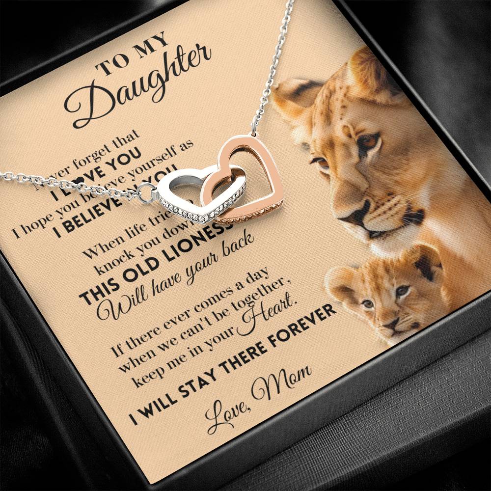 To My Daughter - Forever - Interlocking Hearts Necklace