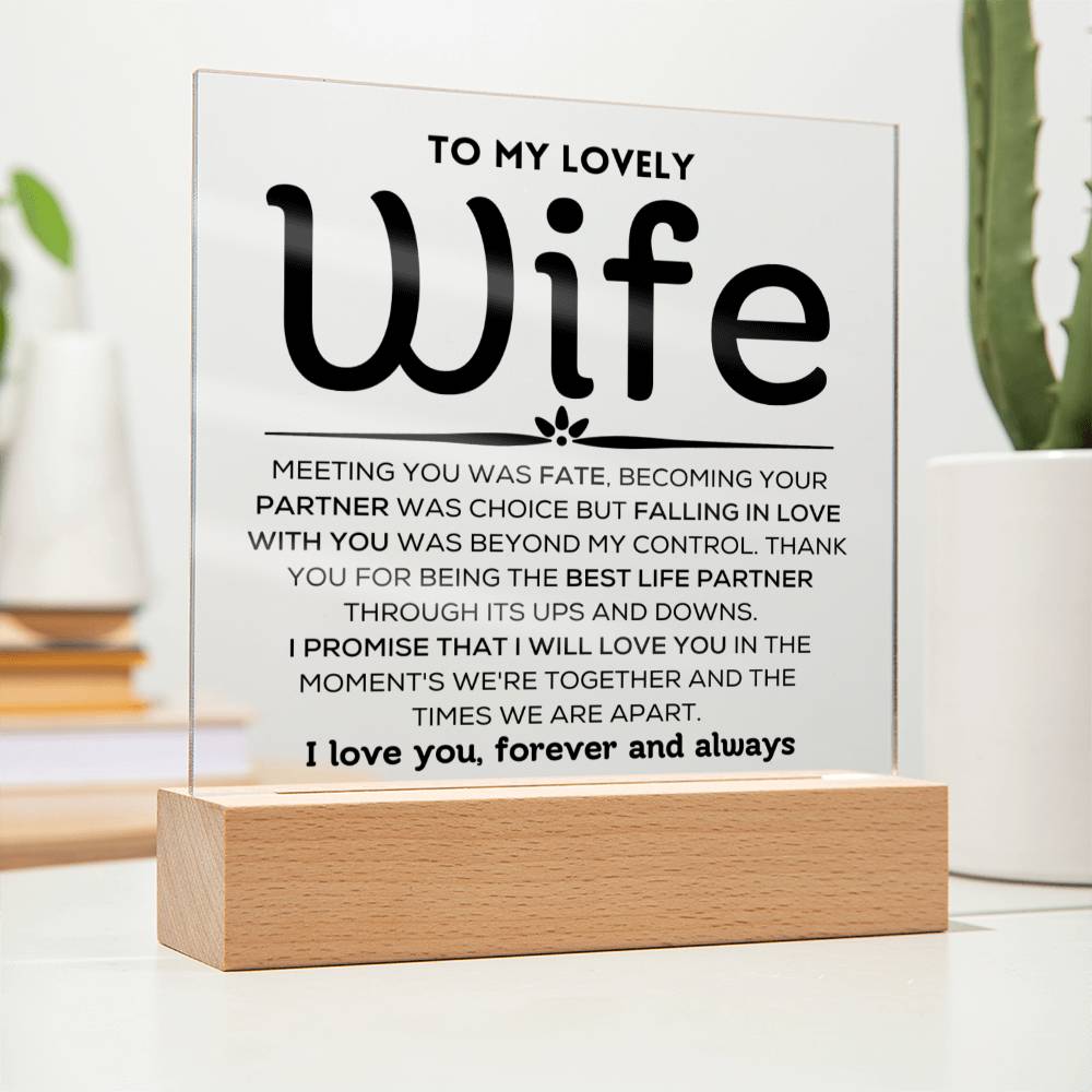To My Wife - Love Choice - Acrylic Plaque