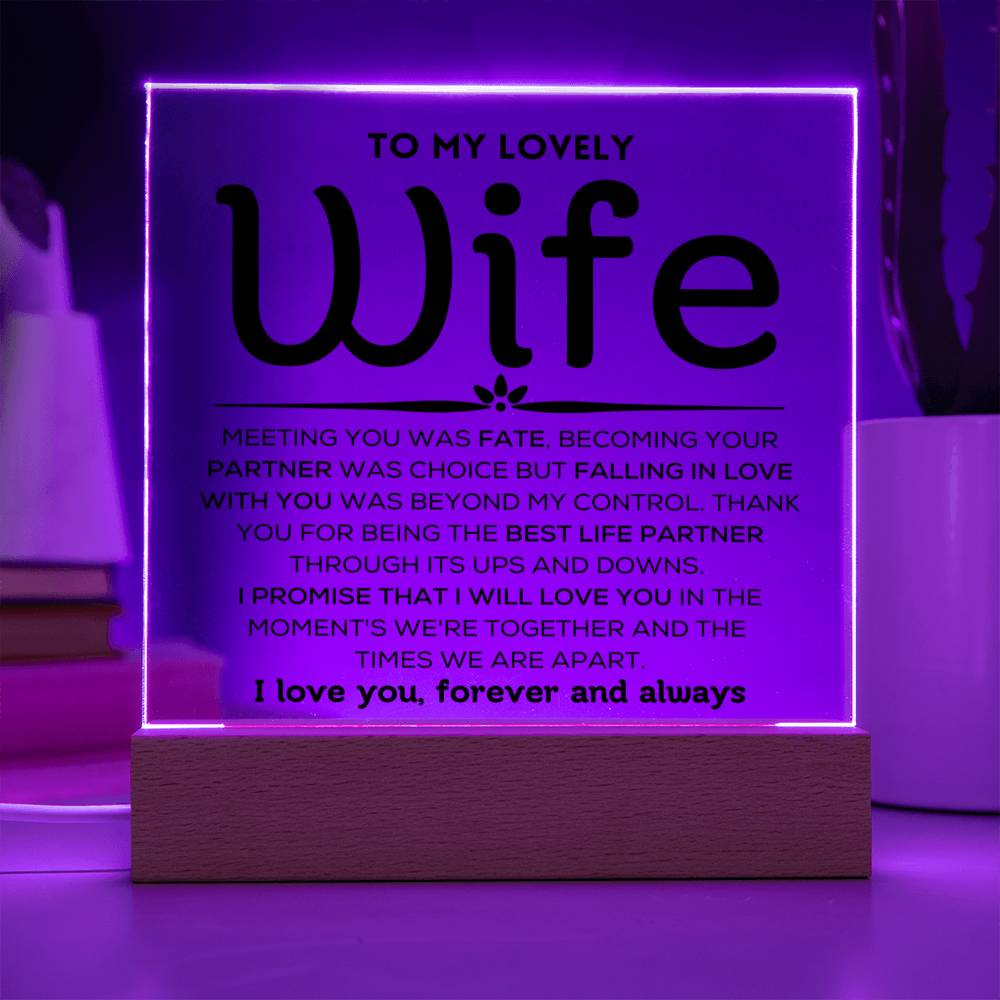 To My Wife - Love Choice - Acrylic Plaque