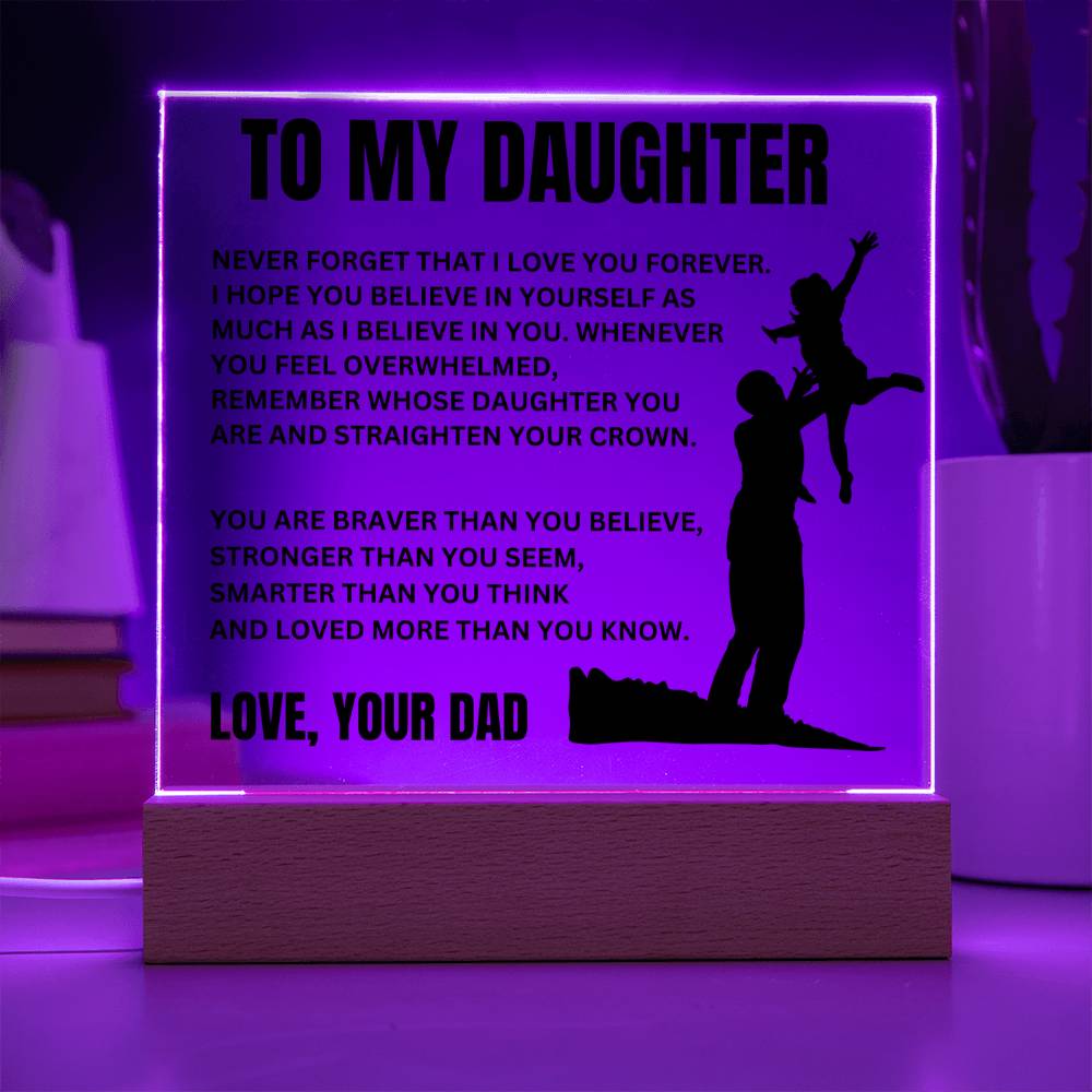 To My Dearest Daughter - Believe in Yourself - Acrylic Plaque
