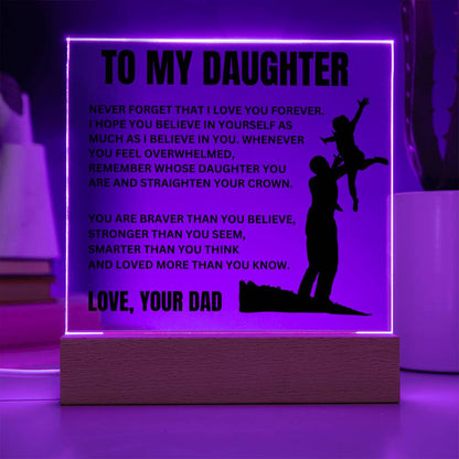 To My Dearest Daughter - Believe in Yourself - Acrylic Plaque