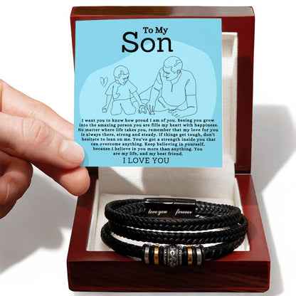 To My Son - Proud - Men's Bracelet