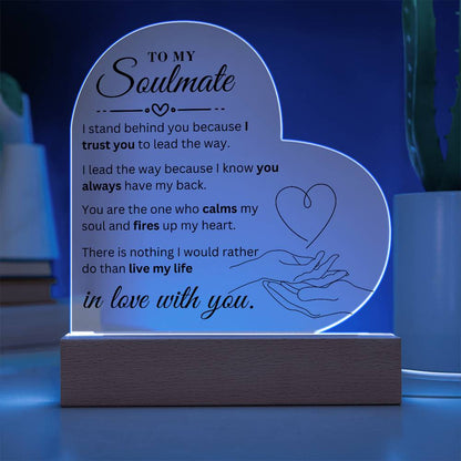To My Soulmate - In Love With You - Heart Acrylic Plaque