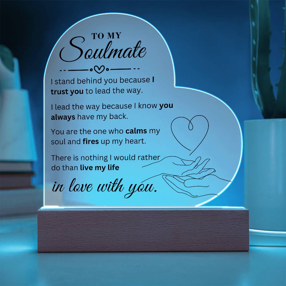 To My Soulmate - In Love With You - Heart Acrylic Plaque